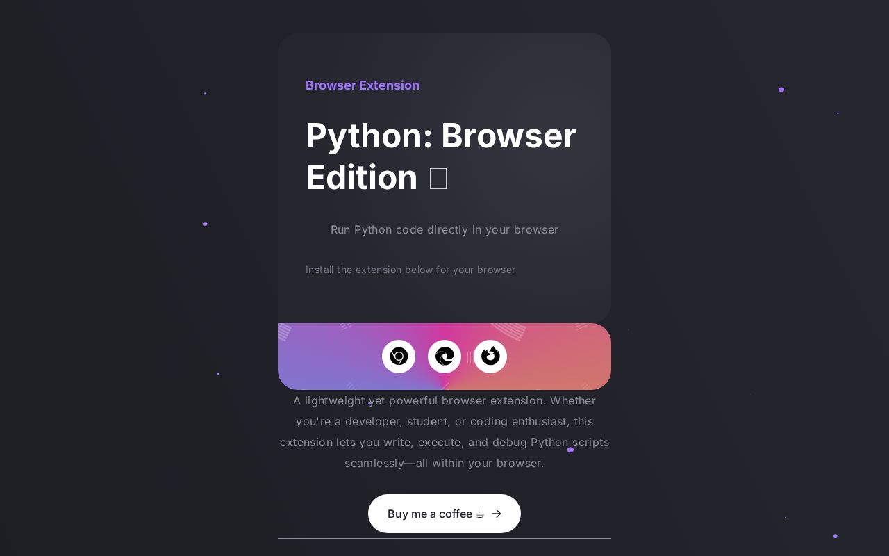 Python: Browser Edition